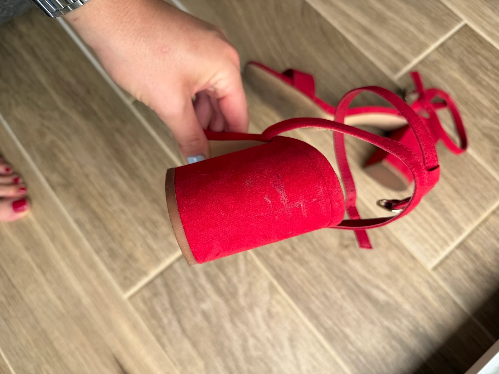 Sandales rouges à talons stradivarius taille 41 – photo 4